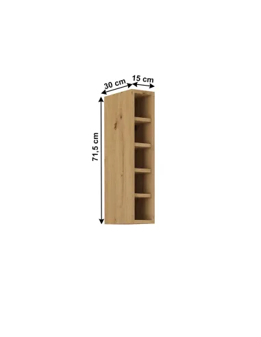 Dulap deschis MONRO 15 G-72 OTW, living/dormitor, 15x30x71.5 cm, PAL laminat stejar artizan | MobilaOK
