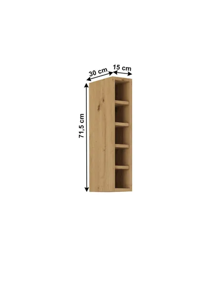 Dulap deschis MONRO 15 G-72 OTW, living/dormitor, 15x30x71.5 cm, PAL laminat stejar artizan | MobilaOK