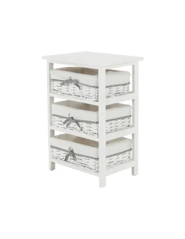 Comodă RUBY 3 pentru dormitor/hol, 40x57x29 cm, din lemn și răchită | MobilaOK