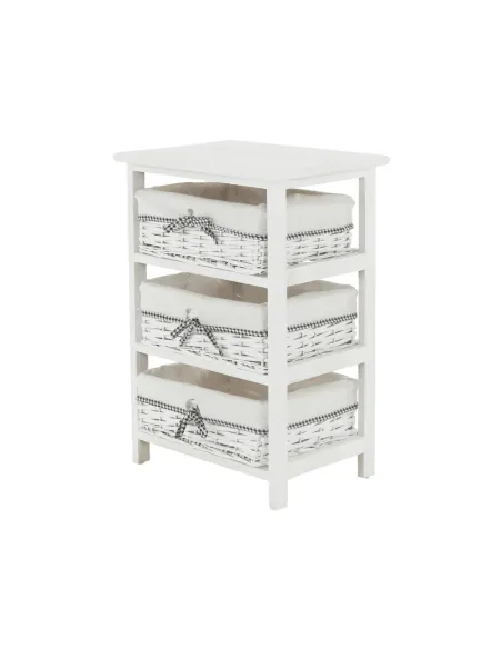 Comodă RUBY 3 pentru dormitor/hol, 40x57x29 cm, din lemn și răchită | MobilaOK