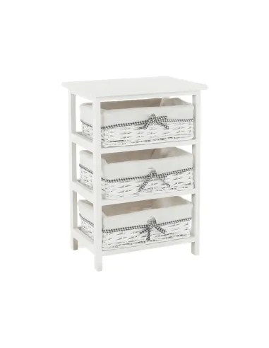 Comodă RUBY 3 pentru dormitor/hol, 40x57x29 cm, din lemn și răchită | MobilaOK