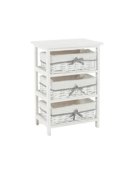 Comodă RUBY 3 pentru dormitor/hol, 40x57x29 cm, din lemn și răchită | MobilaOK