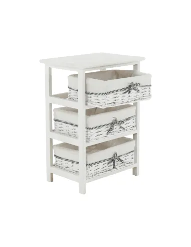 Comodă RUBY 3 pentru dormitor/hol, 40x57x29 cm, din lemn și răchită | MobilaOK
