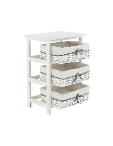 Comodă RUBY 3 pentru dormitor/hol, 40x57x29 cm, din lemn și răchită | MobilaOK