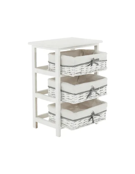 Comodă RUBY 3 pentru dormitor/hol, 40x57x29 cm, din lemn și răchită | MobilaOK