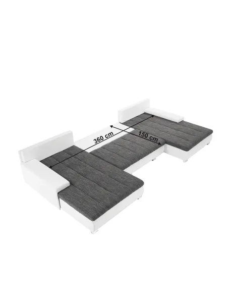 Canapea TONIKS U UNI, living, 420x210x85 cm, piele ecologică/ţesătură | MobilaOK