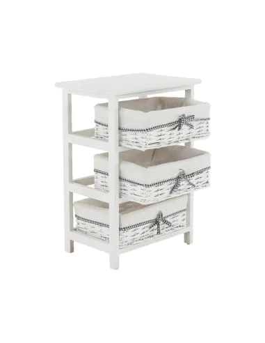 Comodă RUBY 3 pentru dormitor/hol, 40x57x29 cm, din lemn și răchită | MobilaOK
