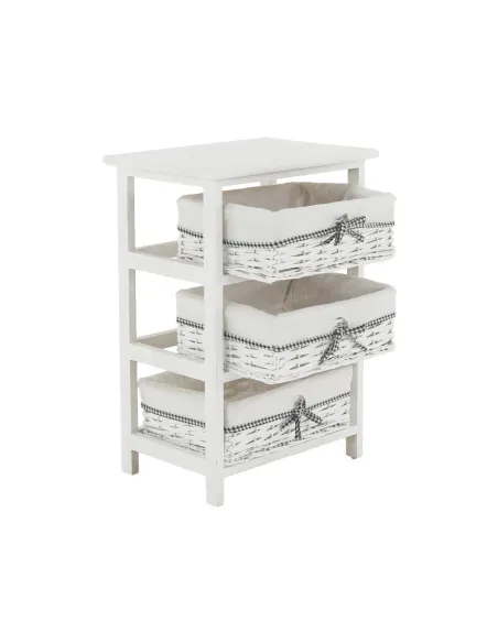 Comodă RUBY 3 pentru dormitor/hol, 40x57x29 cm, din lemn și răchită | MobilaOK