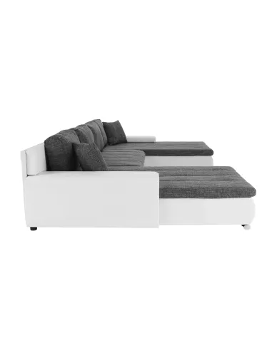 Canapea TONIKS U UNI, living, 420x210x85 cm, piele ecologică/ţesătură | MobilaOK