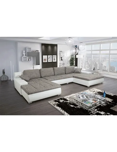 Canapea TONIKS U UNI, living, 420x210x85 cm, piele ecologică/ţesătură | MobilaOK
