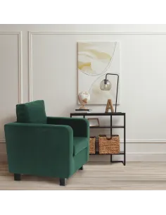 Fotoliu LUANA, living, 87x78x85 cm, ţesătură smarald | MobilaOK 2
