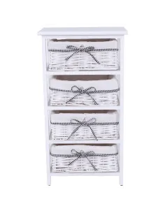 Comodă RUBY 4 pentru dormitor/hol, 40x73x29 cm, Lemn și răchită | MobilaOK 2