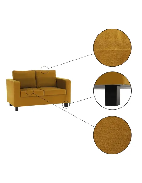 Canapea LUANA, living, 178x78x85 cm, tesatura mushtar | MobilaOK
