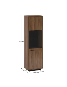 Vitrină DELIS A2 living, 58.9x38x201.2 cm, PAL melaminat și MDF | MobilaOK