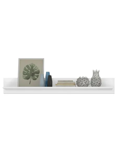 Raft LINDY, living/dormitor/birou, 150x20x21 cm, PAL melaminat alb | MobilaOK