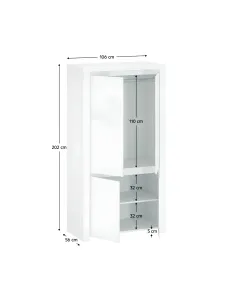 Dulap LINDY, dormitor/hol, 106x56x202 cm, PAL/MDF melaminat | MobilaOK 2
