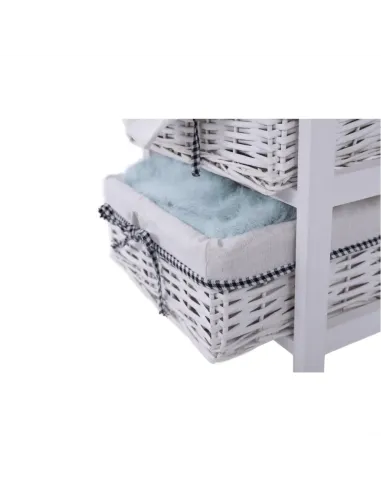 Comodă RUBY 4 pentru dormitor/hol, 40x73x29 cm, Lemn și răchită | MobilaOK