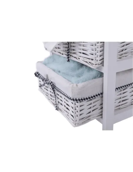 Comodă RUBY 4 pentru dormitor/hol, 40x73x29 cm, Lemn și răchită | MobilaOK