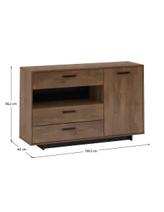 Comodă DELIS E dormitor, 139.3x40x86.2 cm, PAL melaminat/MDF | MobilaOK 2