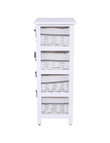 Comodă RUBY 4 pentru dormitor/hol, 40x73x29 cm, Lemn și răchită | MobilaOK