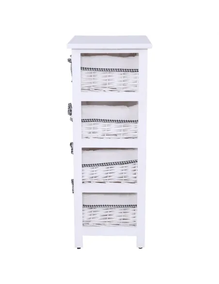 Comodă RUBY 4 pentru dormitor/hol, 40x73x29 cm, Lemn și răchită | MobilaOK