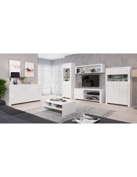 Vitrină LINDY, living/hol/birou, 98x41.5x156.5 cm, PAL melaminat | MobilaOK