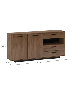Comodă DELIS G dormitor, 179.7x40x86.2 cm, PAL melaminat/MDF folie | MobilaOK 2