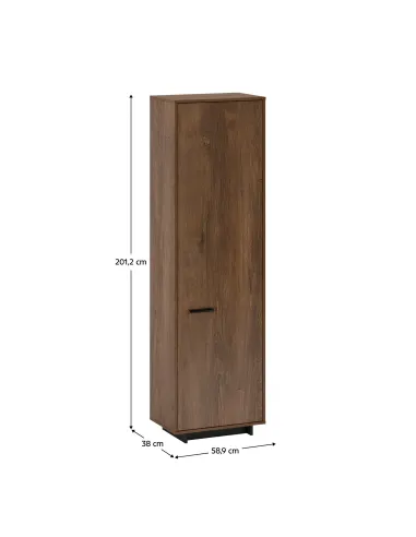 Dulap DELIS V2 pentru dormitor/cameră, 58.9x38x201.2 cm, PAL melaminat | MobilaOK
