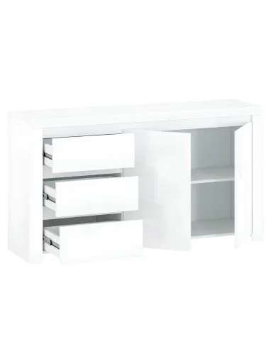 Comodă LINDY 2D3S pentru dormitor, 156x41.5x84.5 cm, PAL/MDF laminat | MobilaOK