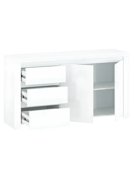 Comodă LINDY 2D3S pentru dormitor, 156x41.5x84.5 cm, PAL/MDF laminat | MobilaOK