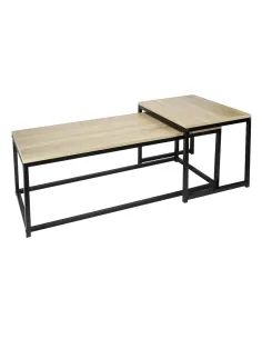 Set Măsuțe Cafea, KASTLER NEW TYP 2, living, 100x35x40 cm & 40x40x50 cm, MDF și metal | MobilaOK