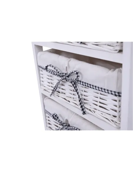 Comodă RUBY 4 pentru dormitor/hol, 40x73x29 cm, Lemn și răchită | MobilaOK