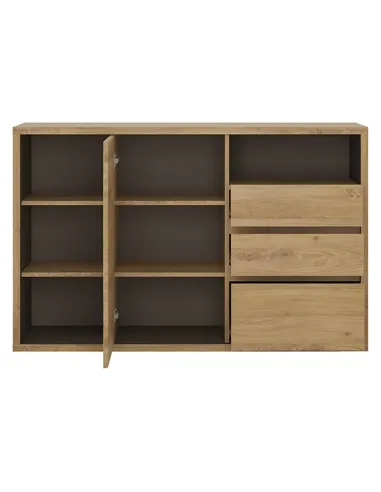 Comodă SHELDON TIP 43 pentru dormitor/hol, 136x40x86.8 cm, PAL melaminat stejar Shetland | MobilaOK