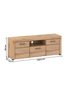 Masă RTV PUSAN B, living, 150.6x41x56 cm, PAL/MDF/ metal | MobilaOK 2