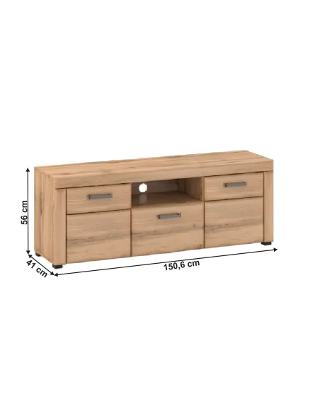 Masă RTV PUSAN B, living, 150.6x41x56 cm, PAL/MDF/ metal | MobilaOK