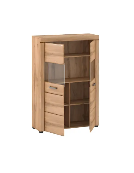Vitrină PUSAN C living/hol, 100x37x146 cm, PAL/MDF/Sticlă | MobilaOK
