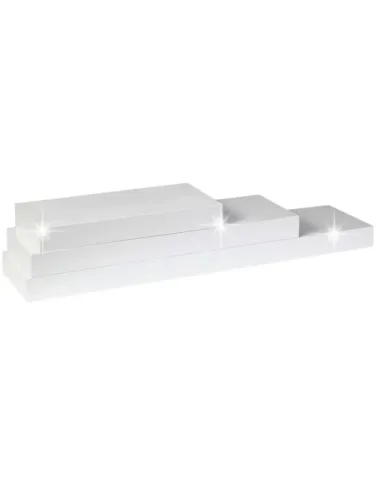 Poliță, GANA FY 11044-4, living/dormitor/birou, 80x25x5 cm, MDF alb lucios | MobilaOK