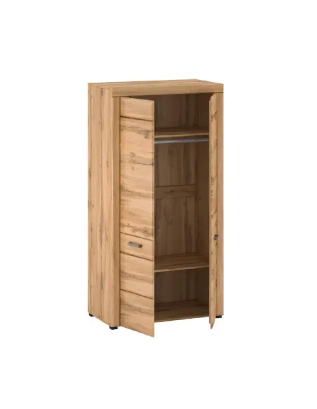Dulap-cuier PUSAN F, hol/dormitor, 100.3x55.7x193 cm, PAL/MDF/stejar apalache | MobilaOK