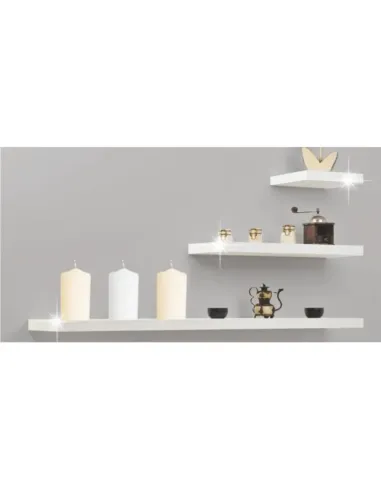 Poliță, GANA FY 11044-4, living/dormitor/birou, 80x25x5 cm, MDF alb lucios | MobilaOK