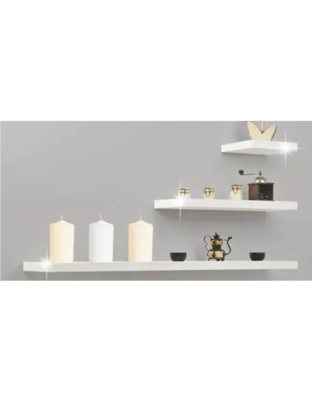 Poliță, GANA FY 11044-4, living/dormitor/birou, 80x25x5 cm, MDF alb lucios | MobilaOK