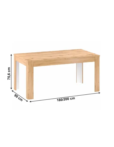 Masă pliantă PUSAN S, living/bucătărie, 160-200x90 cm, PAL laminat | MobilaOK