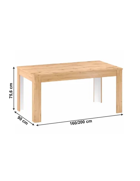 Masă pliantă PUSAN S, living/bucătărie, 160-200x90 cm, PAL laminat | MobilaOK