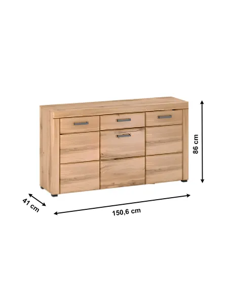 Comodă PUSAN E pentru dormitor, 150.6x41x86 cm, PAL laminat și MDF | MobilaOK