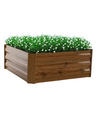 Pat de flori, NONKY TIP 3, gradina/balcon, 80x80x30 cm, otel/aluminiu | MobilaOK