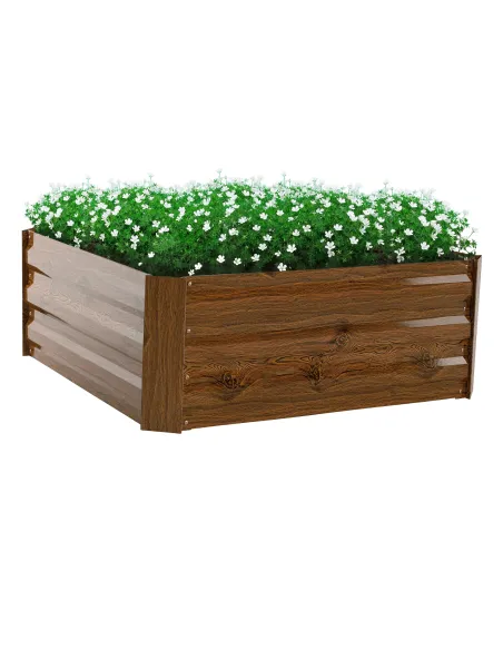 Pat de flori, NONKY TIP 3, gradina/balcon, 80x80x30 cm, otel/aluminiu | MobilaOK