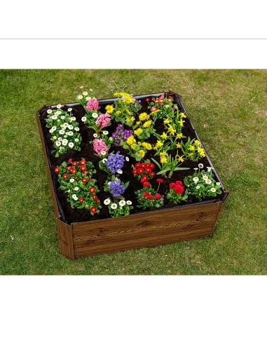 Pat de flori, NONKY TIP 3, gradina/balcon, 80x80x30 cm, otel/aluminiu | MobilaOK