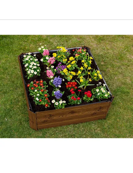Pat de flori, NONKY TIP 3, gradina/balcon, 80x80x30 cm, otel/aluminiu | MobilaOK