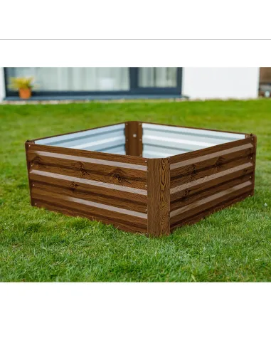 Pat de flori, NONKY TIP 3, gradina/balcon, 80x80x30 cm, otel/aluminiu | MobilaOK