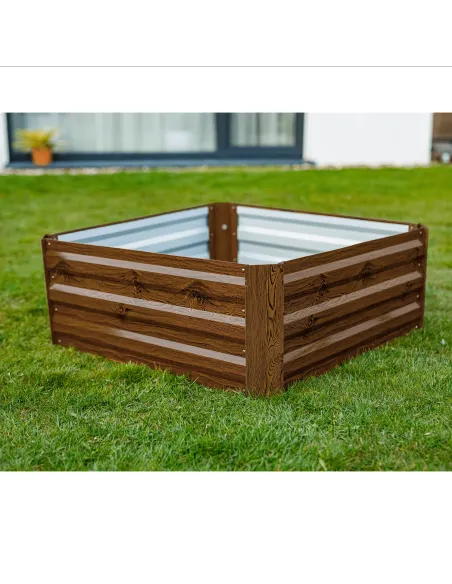 Pat de flori, NONKY TIP 3, gradina/balcon, 80x80x30 cm, otel/aluminiu | MobilaOK