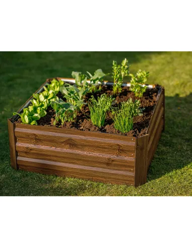 Pat de flori, NONKY TIP 3, gradina/balcon, 80x80x30 cm, otel/aluminiu | MobilaOK